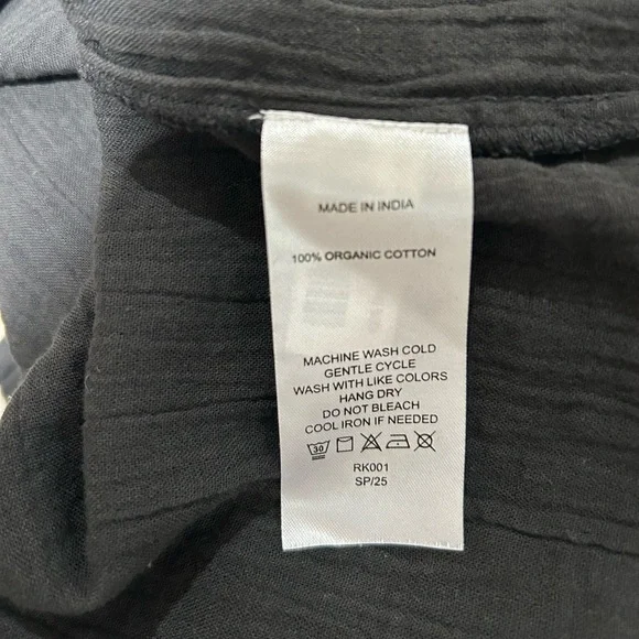 Quince 100% Organic Gauze Black Tiered Maxi Dress Women’s Size S NWT - Picture 5 of 8